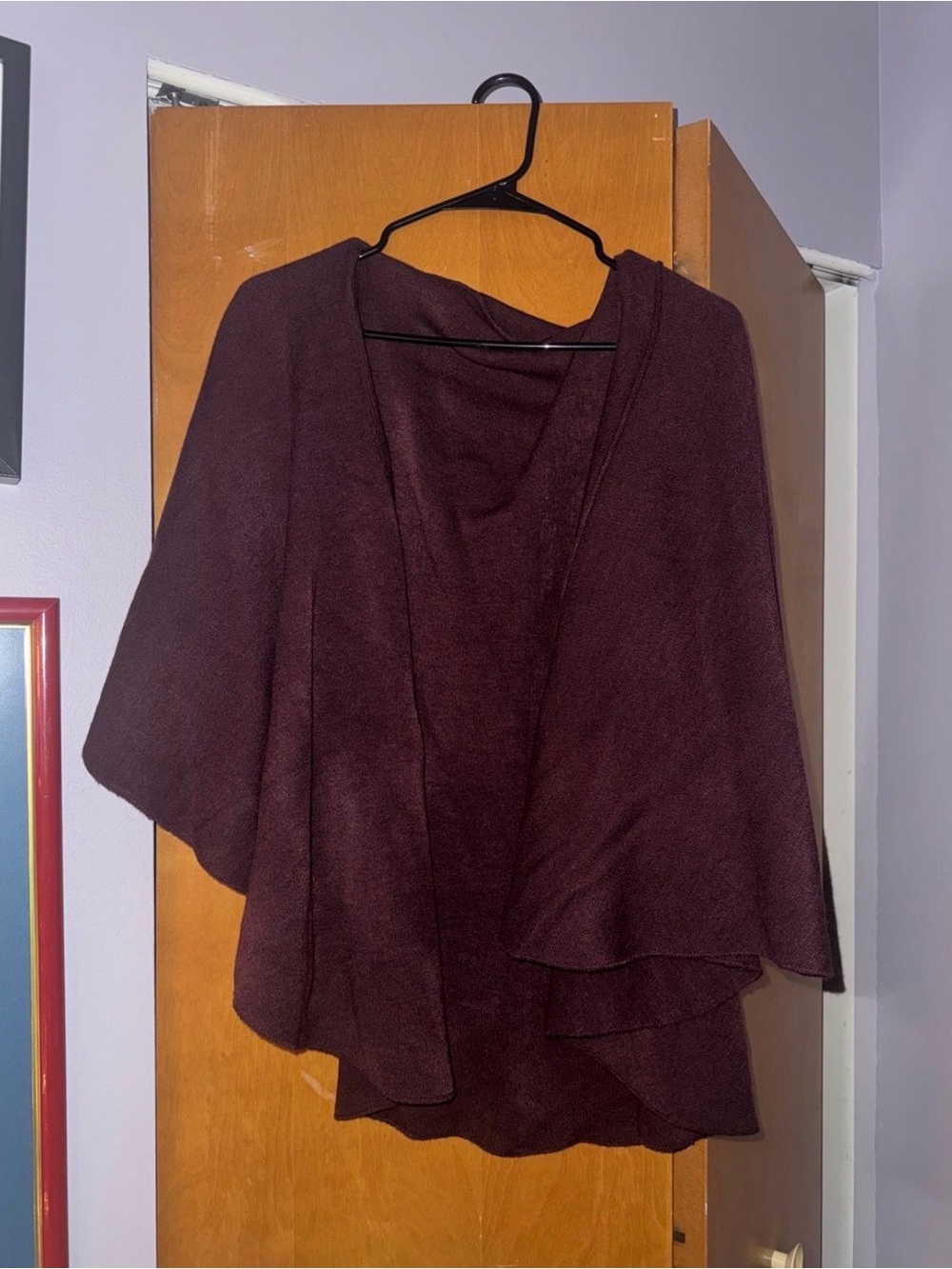 Women's Open Front Knit Cardigan Sweater - Burgundy
